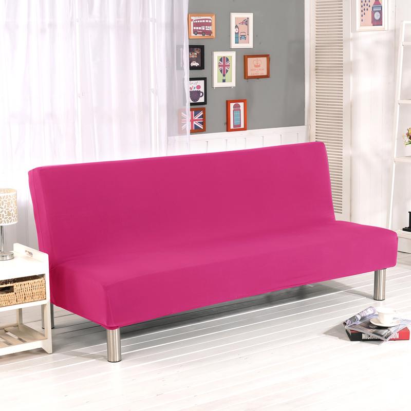 Solid Color Folding Sofa Bed Cover Sofa Covers Spandex Stretch Elastic Material Double Seat Cover Slipcovers for Living Room
