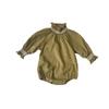 Infant Corduroy Jumpsuit with Flower Collar - Long Sleeve Spring/Autumn Style for Baby Girls