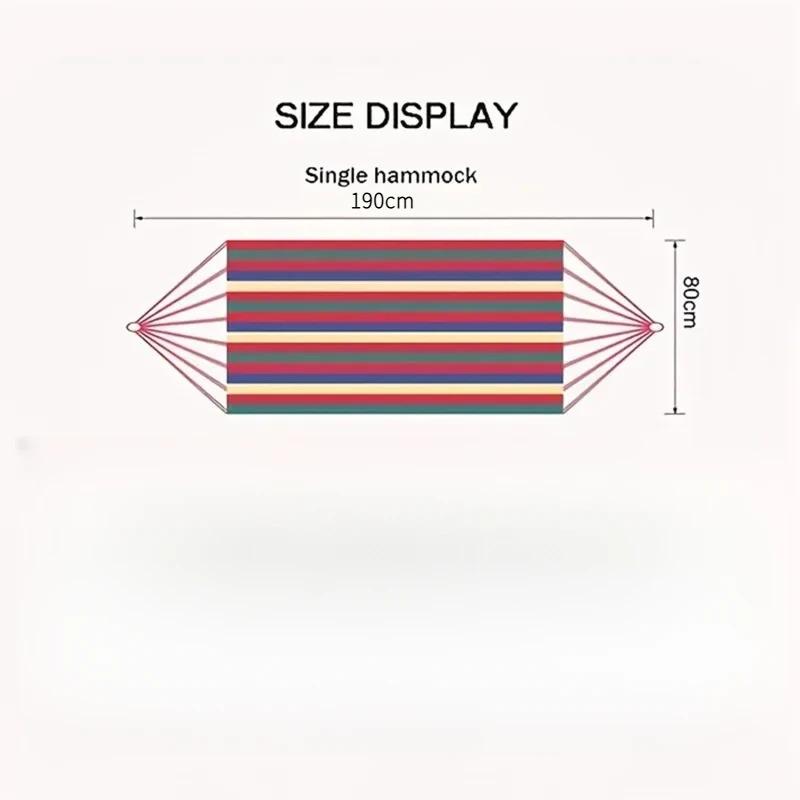 Colorful Striped Portable Camping Hammock With Storage Bag And Tree Tie Anti Tipping Design Suitable For Outdoor Camping