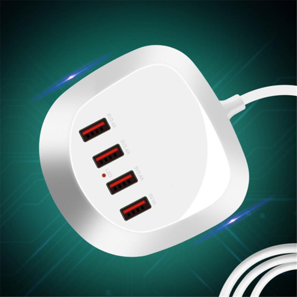 4 USB Ports Extension Socket Power Strip Adapter Charger Outdoor Travel Charging for Smartphone Tablet