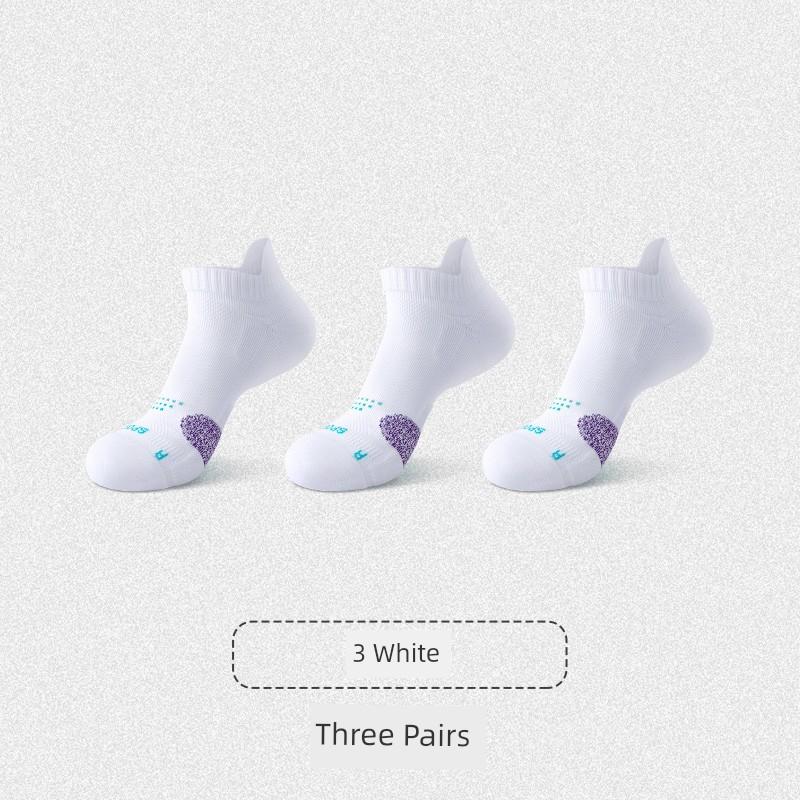 Comfortable Outdoor Sports Socks for Spring and Summer Marathon Men's Short Socks with Thick Towel Soles, Durable Running Short Socks for Men