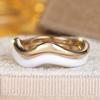Women's Fashion Wavy Ring Set Thick Golden Band Minimalist Wave Jewelry Set Irregular Stacking Ring