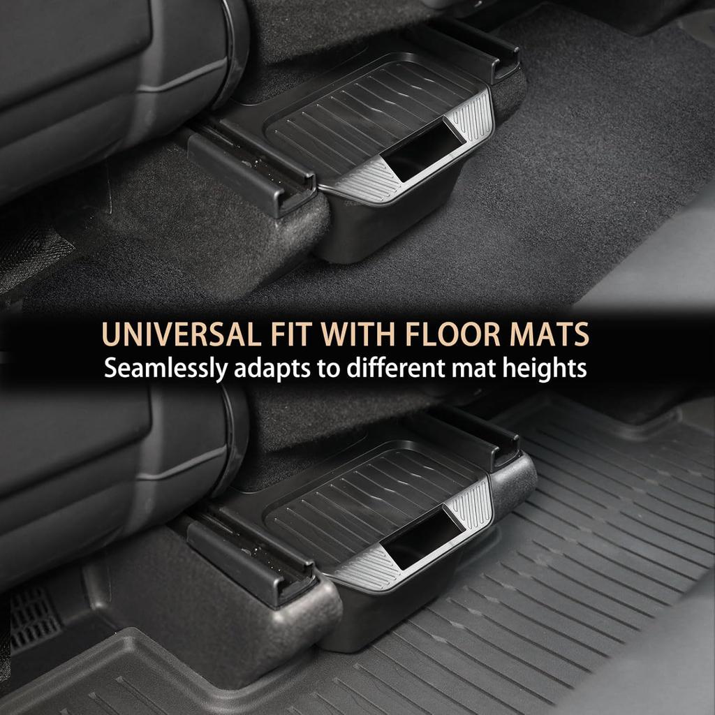 Rear Center Console Trash Can Garbage Bin For Tesla Model Y Juniper 2025 2026, Anti-Slip & Durable Under Seat Storage Box Organizer With Lid Cover