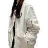 Converse SS22 Logo Loose Sports Retro Aviator Jacket Couple Style White Men's 10024169-A01