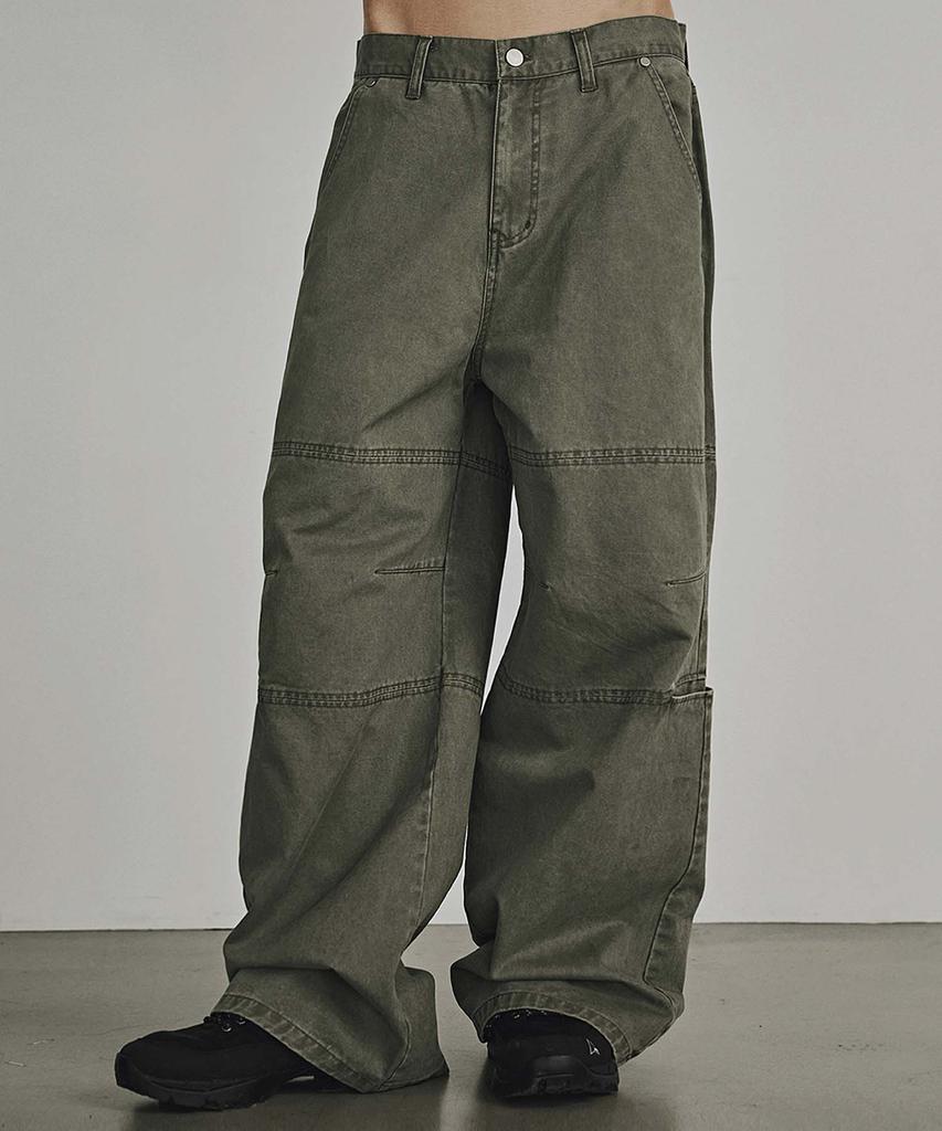 Kaneitei Wide Stud Carpenter Pants (Olive Drab)