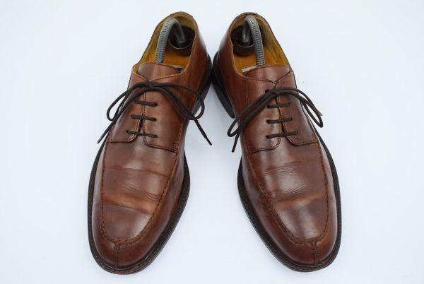 USA Johnston & Murphy Nail Toe Leather U-Tip [27.5/Brown] Business(USED)