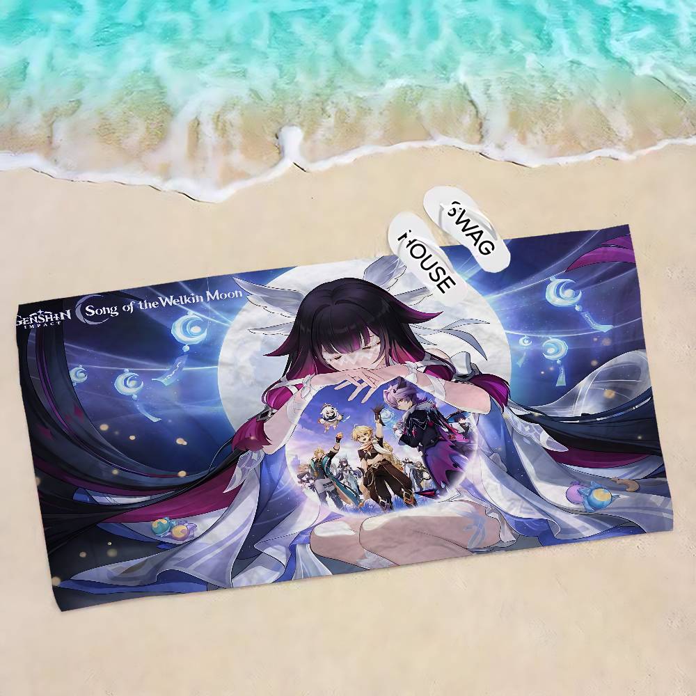 Genshin Impact Columbina Big Microfiber Beach Towels Quick Dry Towel Sand Beach Towels Pool Towel for Travel Swim Pool Yoga
