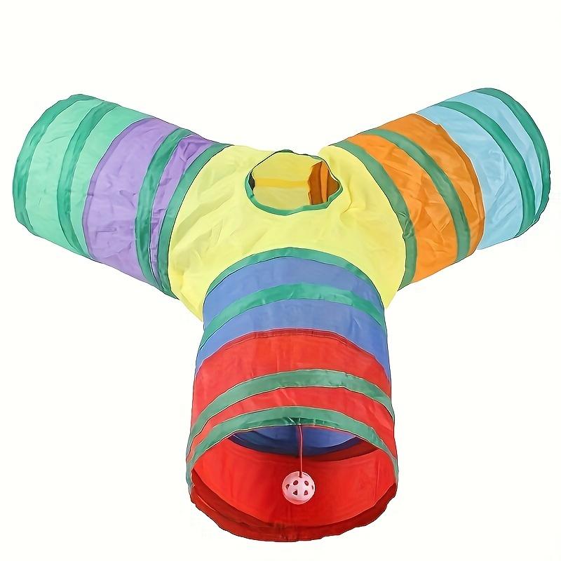 Foldable Cat Track Tunnel Pet Toy for Cats, Rainbow Y-Shaped Tunnel, 1pc