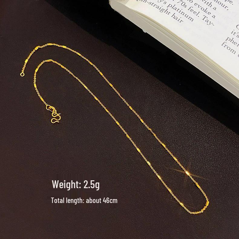 

Sand Gold Geometric M-Clasp Chain Necklace