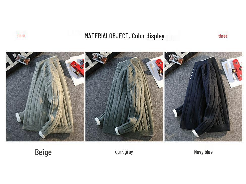 Men's Trendy Two-Piece Look Cable Knit Pullover Sweater - Long Sleeve, Solid Color for Autumn