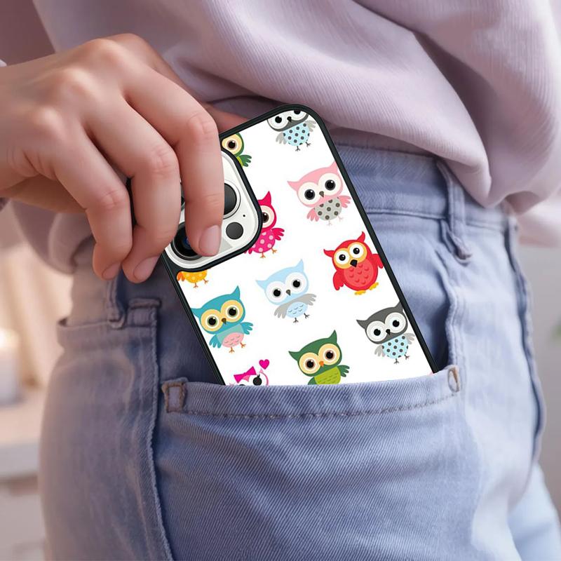 Cute Owls Phone Case For iPhone 17 Air 15 16e 14 13 Pro Max Coque 12 11 Pro Max PLUS Cover