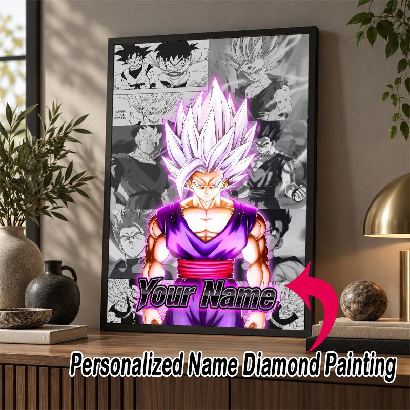 Personalized Dragon Ball Gohan Diamond Art Custom Name 5D Diamond Painting Full Drill DIY Craft