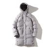 Men's Winter Hooded Mid-length Cotton-padded Jacket - Thick, Loose-fit Outerwear.