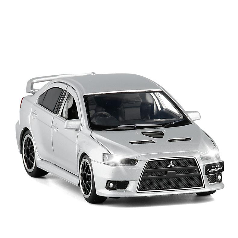 1:32 Mitsubishis JDM Lancer Evo X Open Door With Sound and Light Alloy Toy Car Model Ornaments For Children Gifts