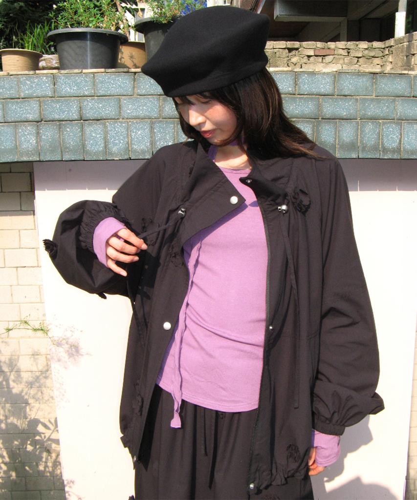 RONRON Mini Flower Windbreaker Black
