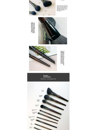 Animal Hair Makeup Brush Set: Contour, Blush, Highlight, Eyeshadow, and Blending Brushes