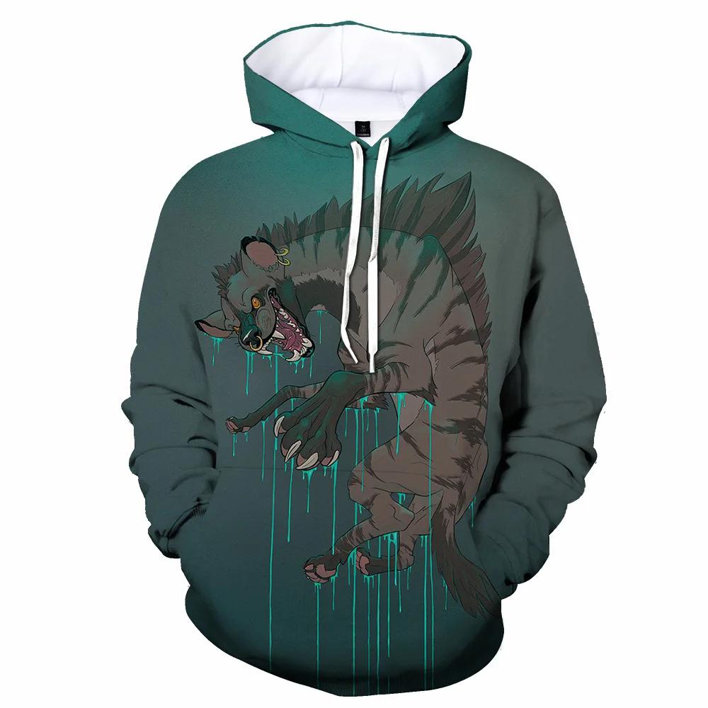 Felpa con cappuccio Hip Hop Stampa 3D Motivo Animale Invernale Bestia Uomo Donna Streetwear Felpa con cappuccio Giubbotti Ragazzi Ragazze Junior