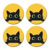 2PCS Yellow Black Cat Pattern Car Personalized Cup Holder Anti Slip Bottle Holder Cup Holder Car Interior Anti Slip Cup Holder