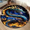 Dragon Round Area Rug,Carpet Rug for Living Room Bedroom Sofa Playroom Decor,Non-slip Floor Mat
