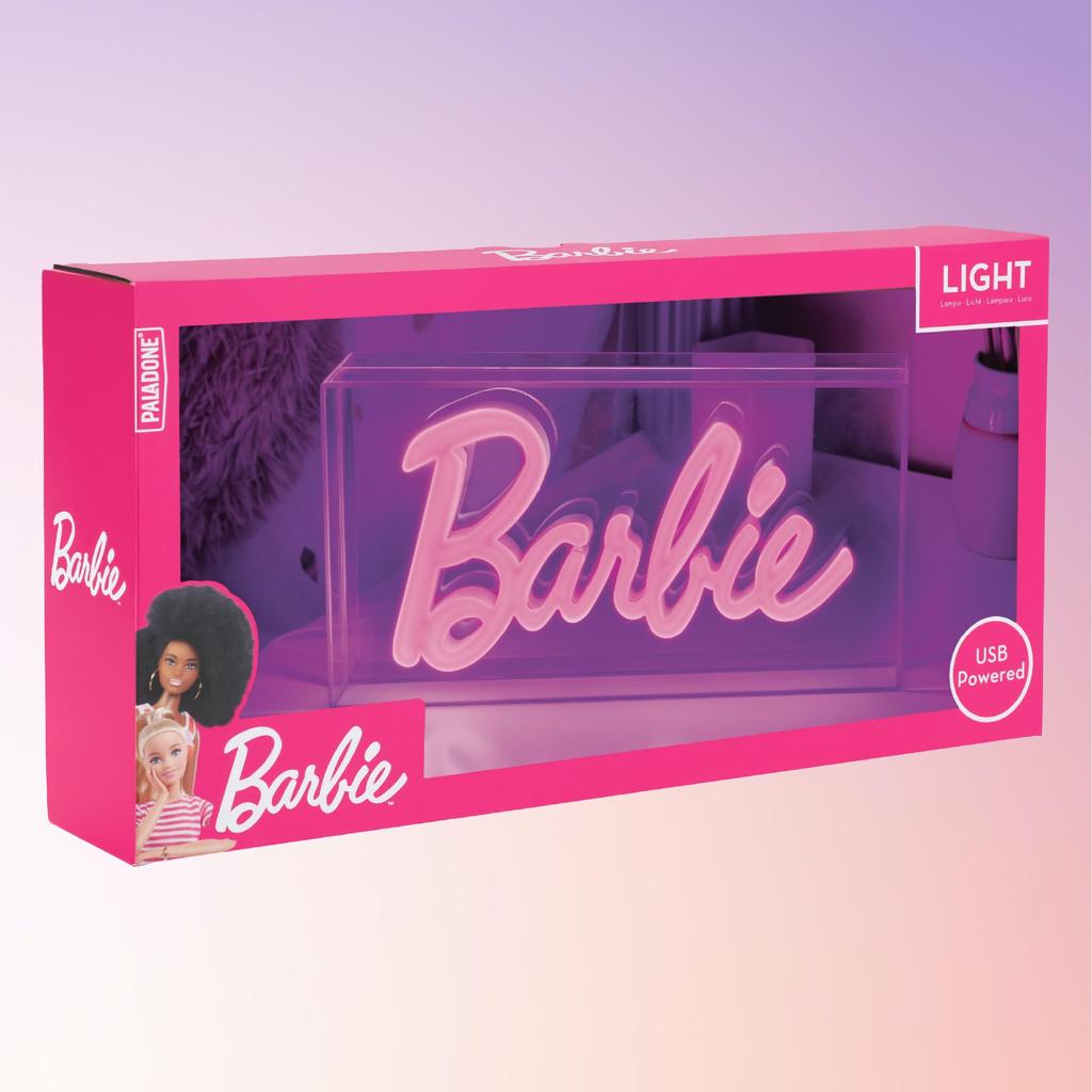 Paladone Barbie Logo Lamp LED Neon Pink Sign Official Barbie Merchandise - - -