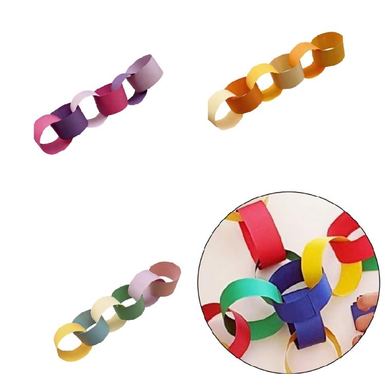 100Pcs Cheerful Rainbow Paper Chains Safe And User Friendly For Children Birthday Parties And Classroom Decors