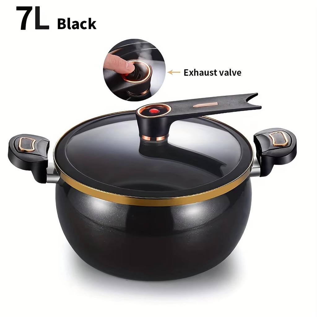 1 Piece Chubby Micro-Pressure Pot Household 7L Large Capacity 26cm Stew Pot Multi-Functional Non-Stick Pot Induction Cooker Gas