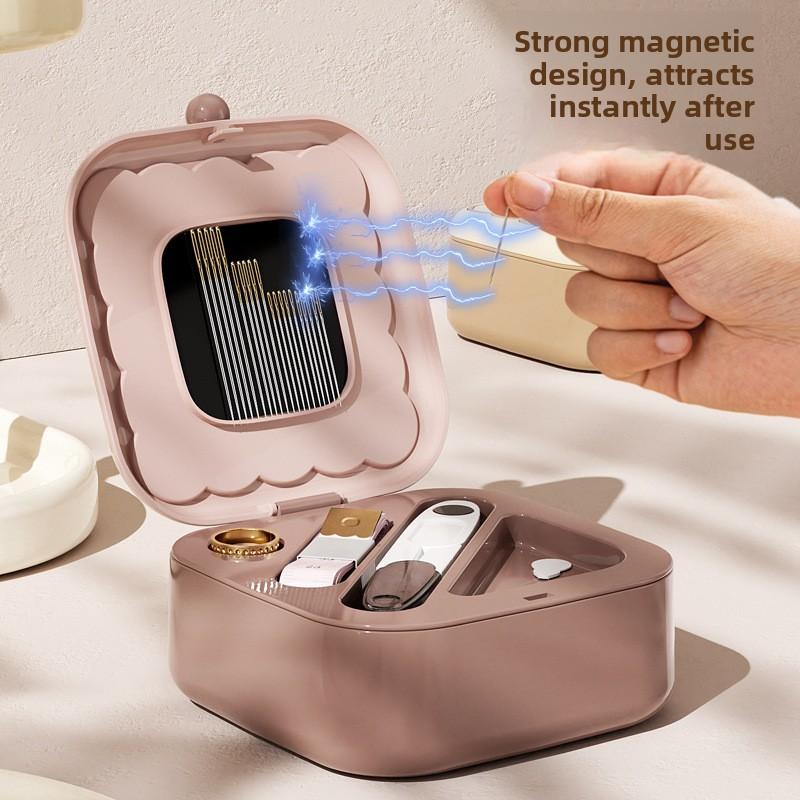 1Pc ABS Magnetic Sewing Kit Home Practical High Quality Stitching Tool Set Family Thread Storage Box Compact and Cute