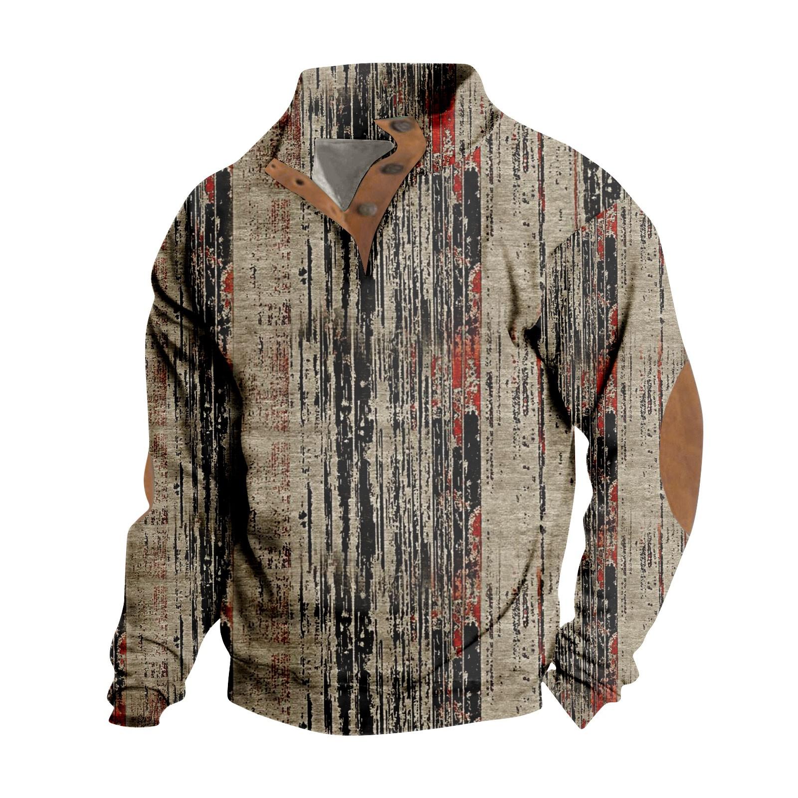 Men s Standing Collar Sweatshirt Is Outdoor Casual Sweaters Tops L