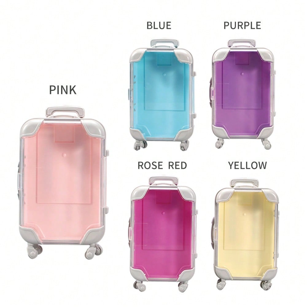 1pc Mini Trolley Suitcase Colorful ABS Luggage With Trolley, Suitable For Teenagers Storage Playroom Decor, Perfect For Travel, Parties, Small Item