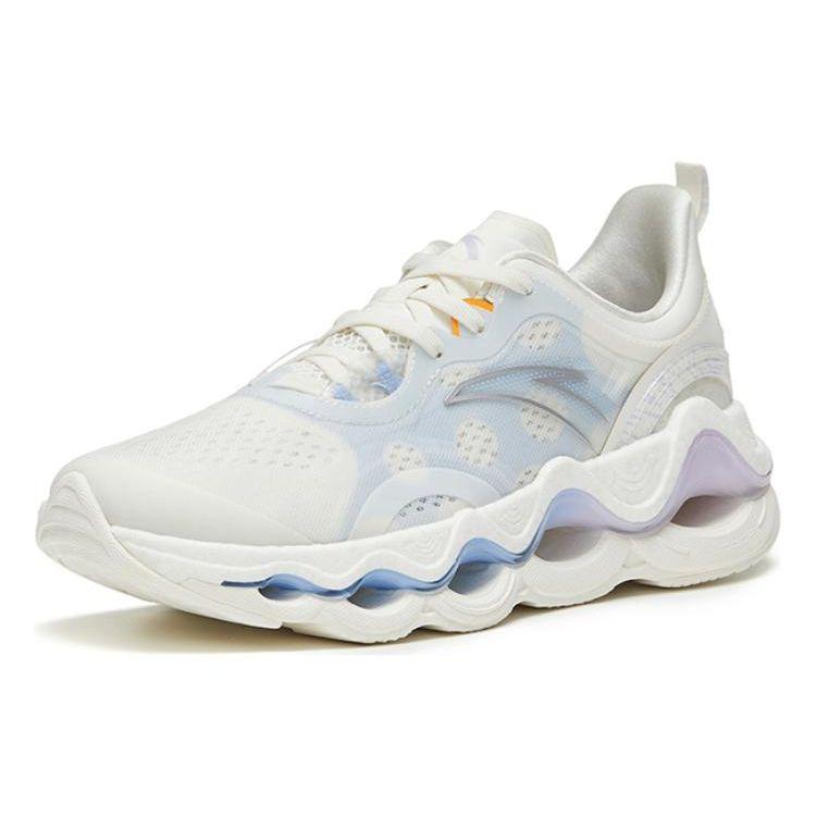 Anta Durable Breathable Lightweight Low-Top Running Shoes Women Sneaker White Blue 122325581-1