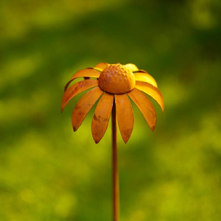 Eisen-Sonnenhut Gartenornamente Rustikale Pflanzenplastik Einfach zu installieren Dekorative Außenspieße