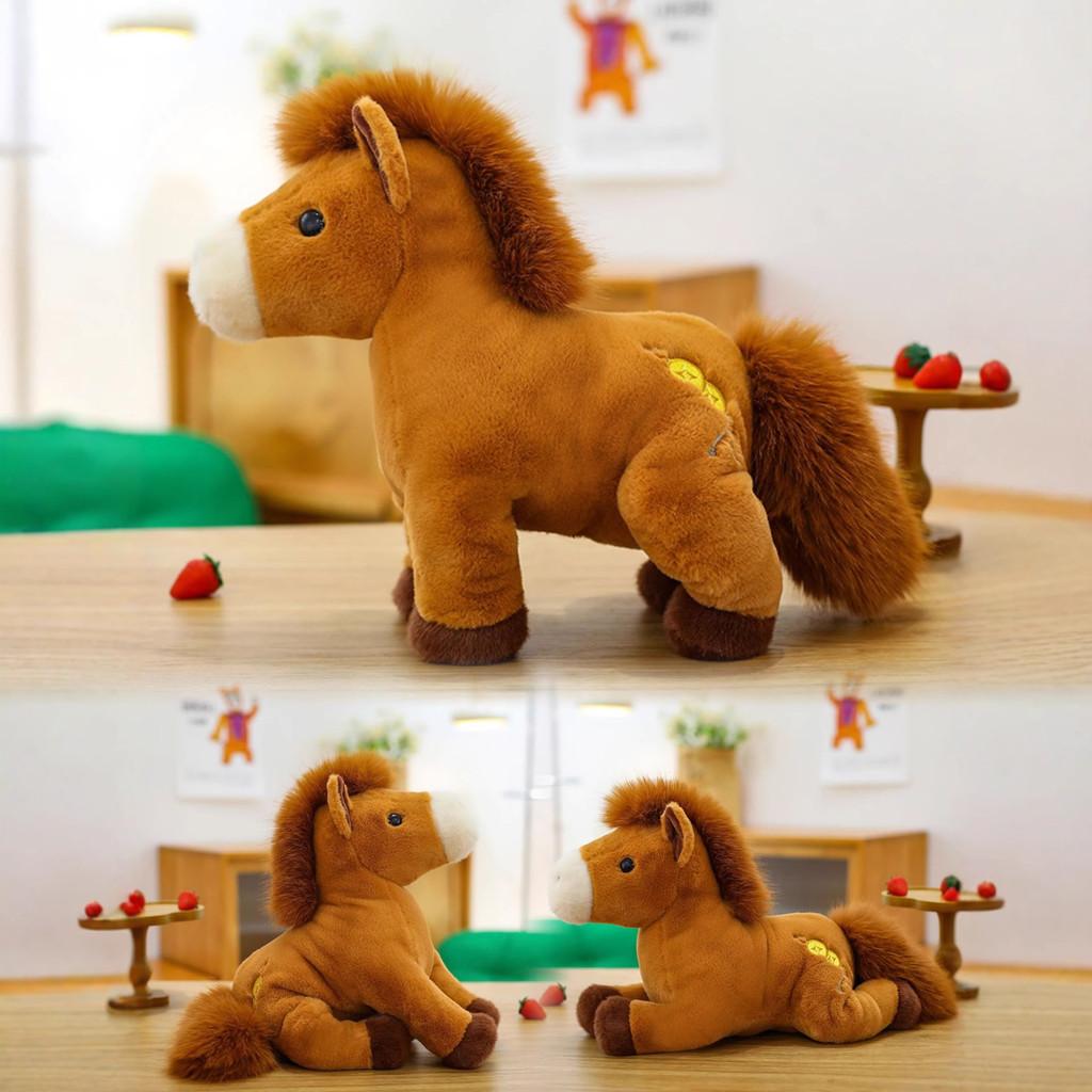 Animal Horse Cute Plush Toy Cartoon Stuffed Doll Kids Bedroom Gift Decoration