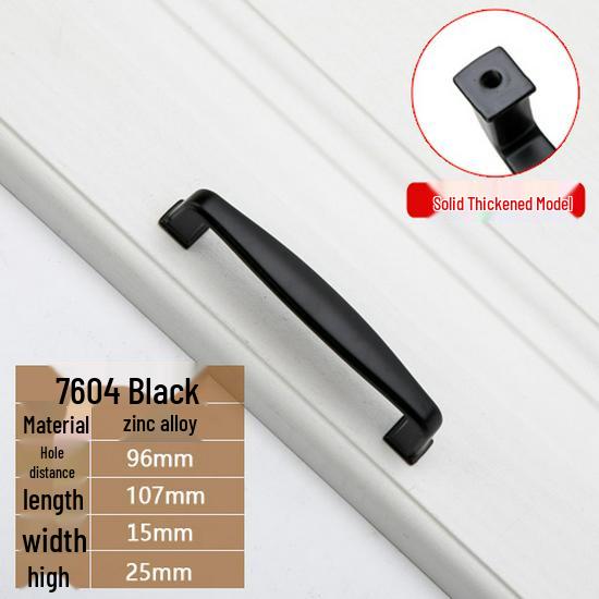 Modern European Black Handle for Cabinets and Wardrobes