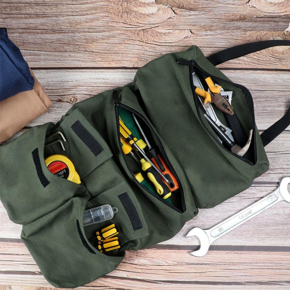 Multi functional hardware toolkit, canvas, wear-resistant, portable, repair electrician bag, car mounted, repair, tool storage bag
