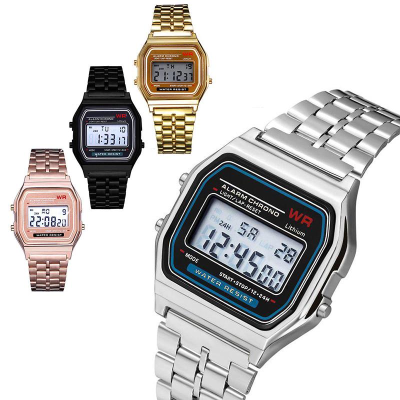 Stilvolle Und Trendige LED Digitaluhr WR F91w Stahlarmband A159 Modische Uhr