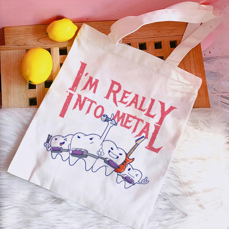 Сумка для покупок с рисунком зуба и стоматолога сумка для покупок bolso многоразовая сумка для покупок сумка для покупок boodschappentas экосумка сетка на заказ 2426cm 698₽