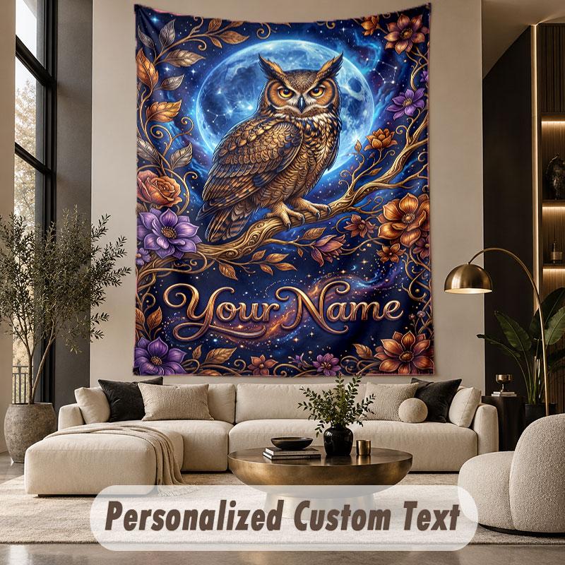 Bird (5) Theme Custom Tapestry Personalized Custom Name Text Wall Hanging Tapestry Home Decor Background Cloth