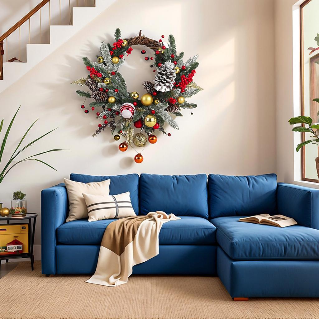 Christmas Kitchen Cabinet Wreaths, Suitable For Decorating The Kitchen Or Doors, Both Indoors And Outdoors For Holiday Decorations