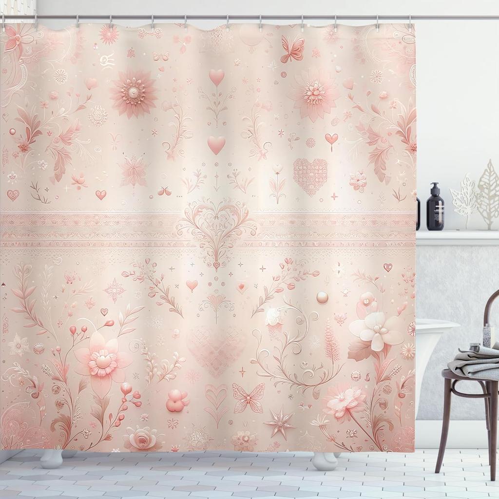 Watercolor Style Shower Curtain Green Leaf Appearance Abstract Branch Fabric Bathroom Decorative Shower Curtain With Hook,