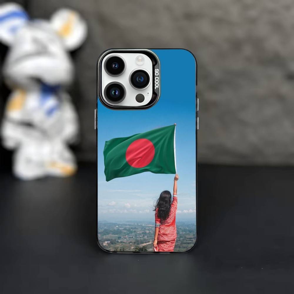B-Bangladesh P-People Flag Phone Case For iPhone 16,15,14,13,12,11,Mini,Pro,MAX Black Matte Shockproof Cover