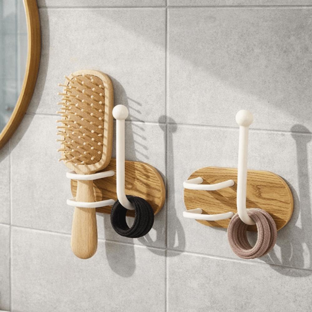 2 Pieces Practical Wall Mounted Hair Tie Storage Rack Rust-proof Waterproof Comb Holder Iron Retro Comb Stand for Bathroom