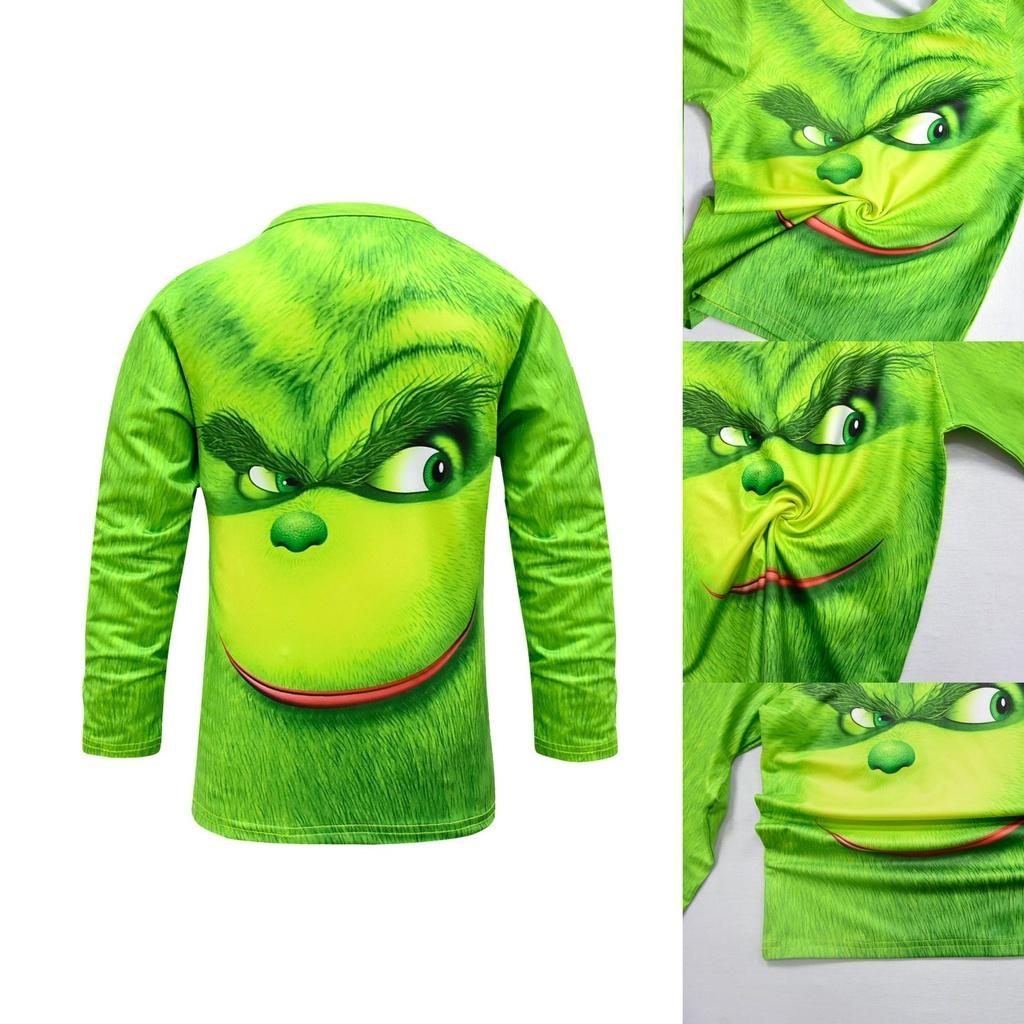 Festive Grinch Long Sleeve T-shirt For Kids Ideal For How The Grinch Stole Christmas Celebrations