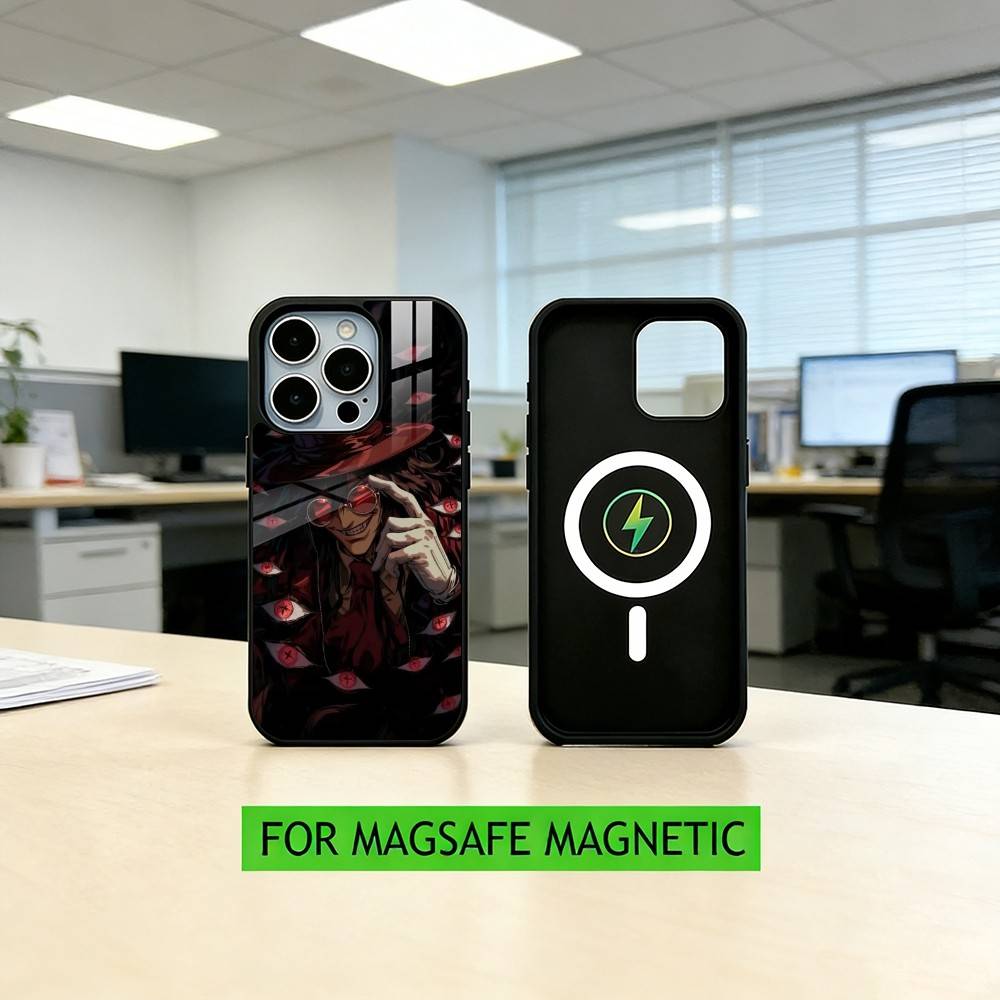 A-Alucard H-Hellsing Anime Phone Case For iPhone17,16,15,14,13,12,11 Plus,Pro Magnetic For Magsafe Wireless Charging