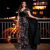 European and American Style Plus-Size Elegant V-Neck Cocktail Evening Dress, Mother's Dress, Long Dress, Annual Party Performance Outfit Dress