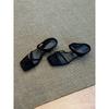 Simple casual cover toe with sandals summer square head slope heel outside wear cool slippers