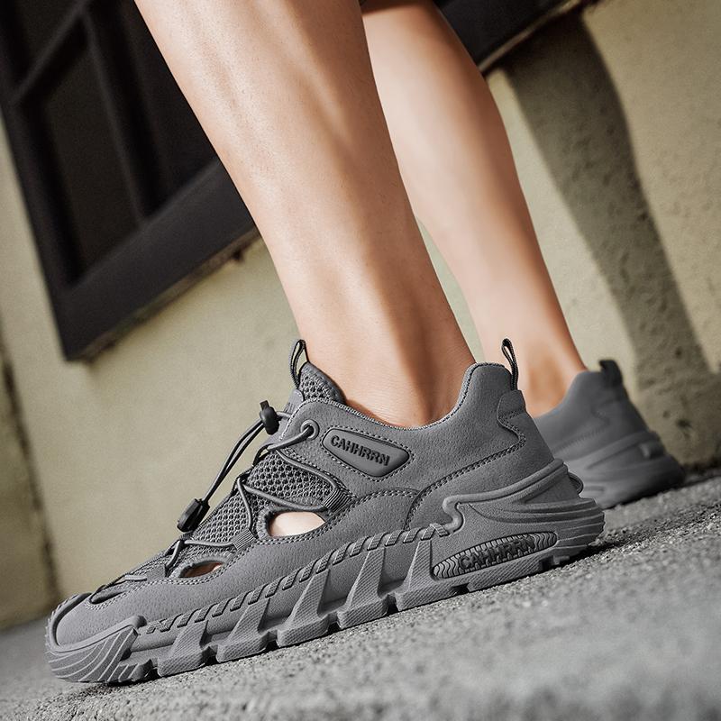 Summer Shoes for Men Outdoor Hiking Sandals Breathable Water Beach Baotou Wading Sandals Camping Climbing Aqua Sneaker