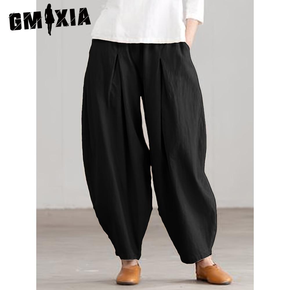 

GMXIA Женские модные повседневные брюки и капри с однотонным принтом XXL чёрный