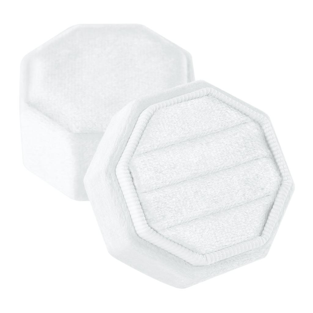 Octagonal Velvet Rings Box for Three Rings Soft Flannel Engagement Display Case Flannel Jewelry Organizer for Rings