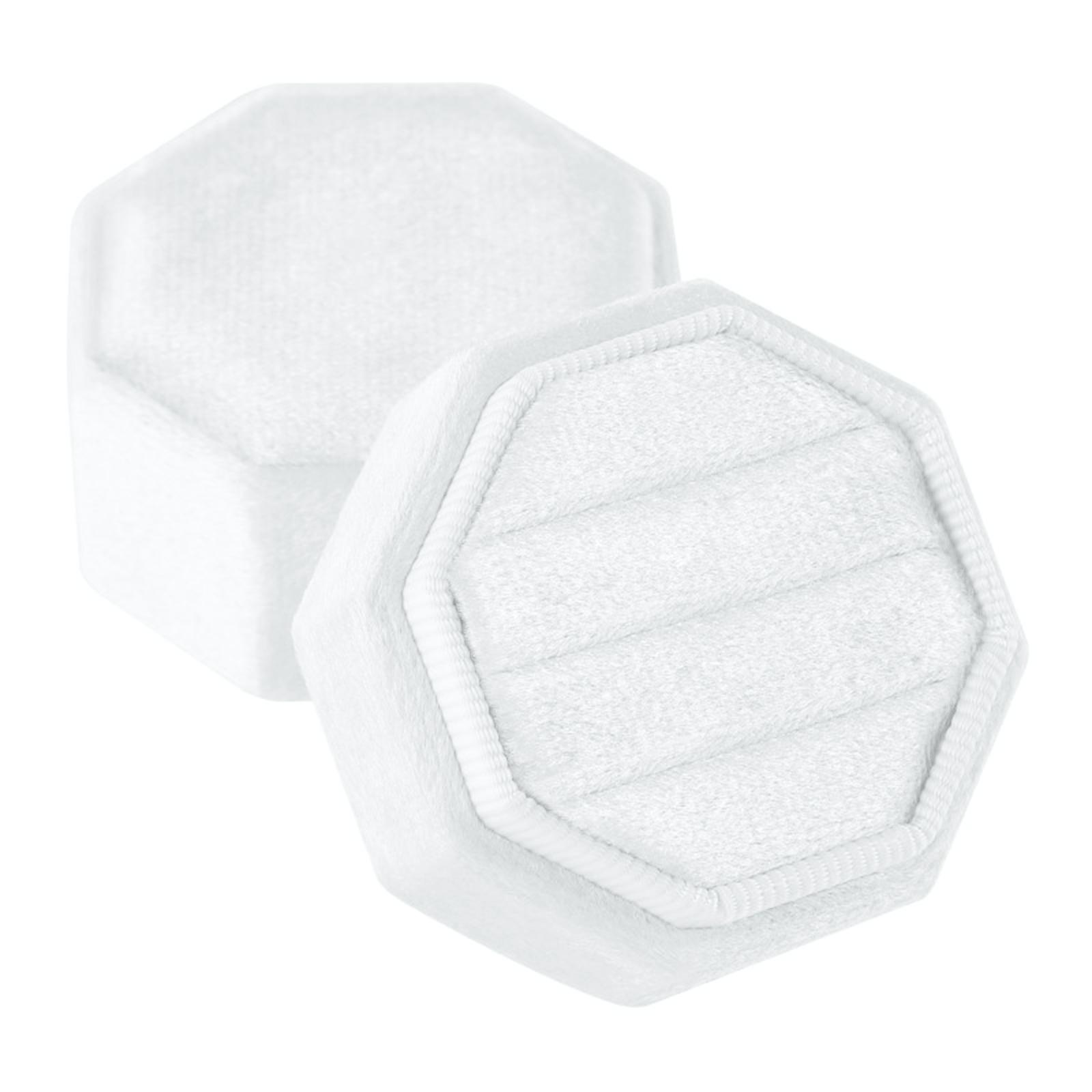 

Тройная подарочная коробка для колец из плюша, восьмиугольная фланелевая бархатная коробка для колец, коробка для предложений, подходящая для различных случаев белый