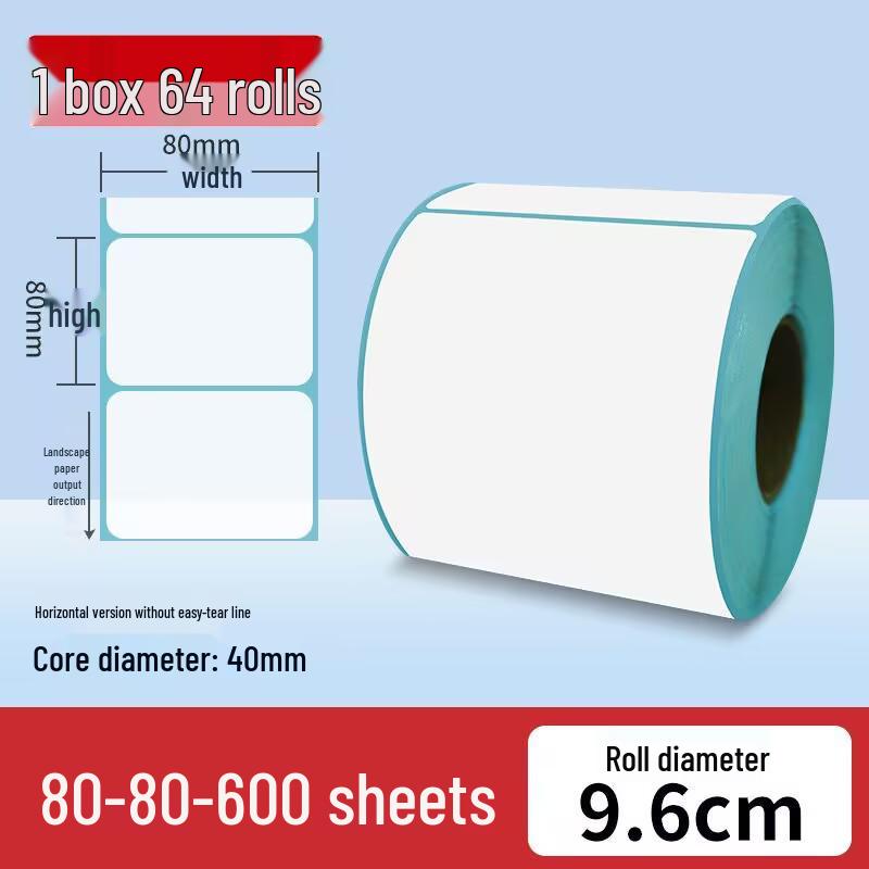 Durable Thermal Adhesive Paper for Barcode Labels: Wear-Resistant, Waterproof, Tearproof – Ideal for Delivery, Supermarket, and Cash Register Use.